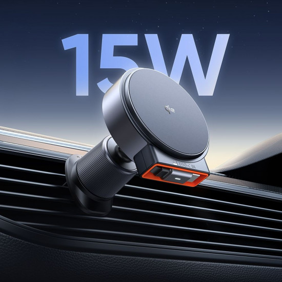 Mcdodo Car Holder with Wireless Charging (CH 0091) for Air Vent, 15W, Qi2, Built in Retractable Cable Desert Gold