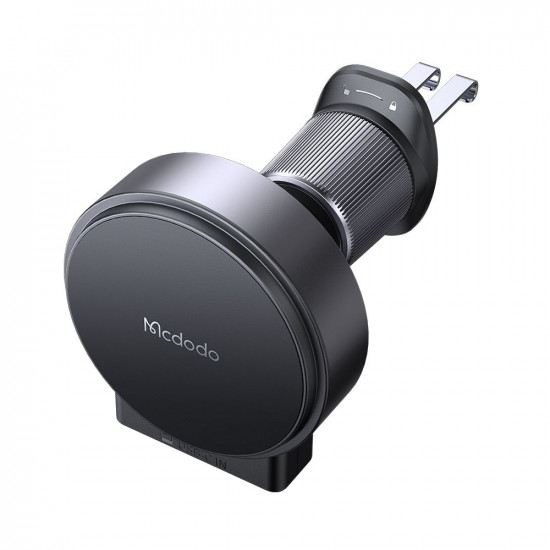 Mcdodo Car Holder with Wireless Charging (CH 3000) for Air Vent, 15W, Dual Magnetic Coils, Built in Retractable Cable Black