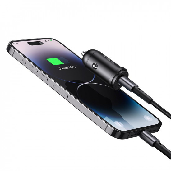Mcdodo Car Charger Obsidian Series (CC 7491) Type C, PD30W, Smart IC, Mini Size, 1.2m Black