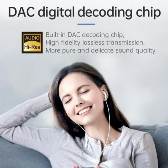 Mcdodo Audio Adapter (CA 7670) Type C to 2x Type C, PD60W Fast charge, Hi Res, DAC chip, Suport Call Function Black