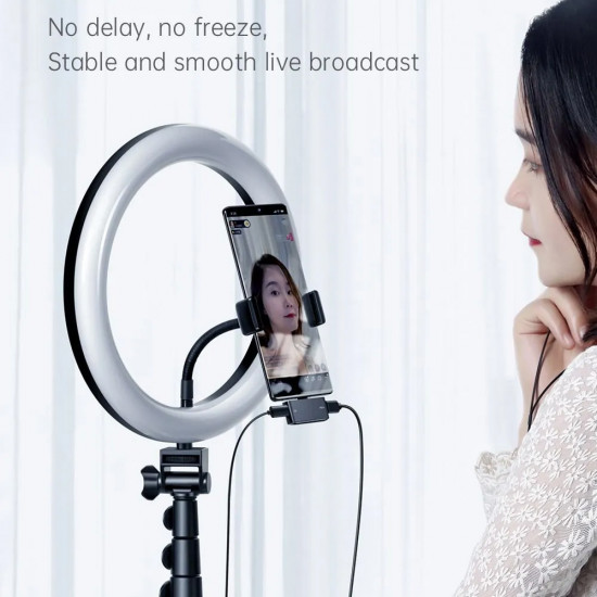 Mcdodo Audio Adapter (CA 7670) Type C to 2x Type C, PD60W Fast charge, Hi Res, DAC chip, Suport Call Function Black