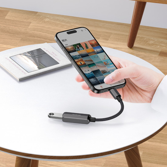 Mcdodo OTG Adapter (CA 2830) Type C to Type C, USB, Aluminum Alloy, Nylon, 3A. 60W, 13cm Dark Grey