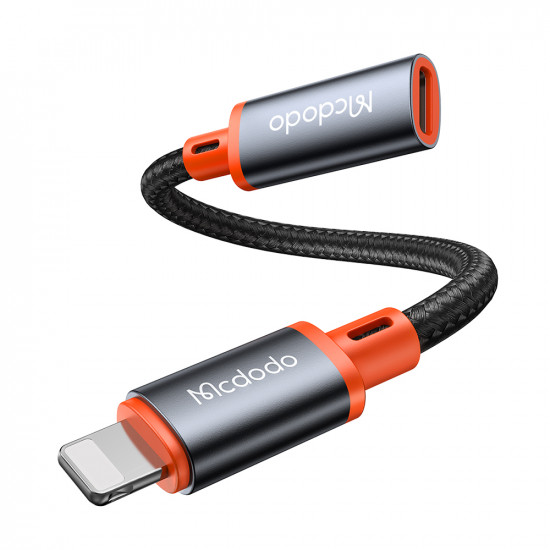 Mcdodo OTG Adapter (CA 1440) Type C to Lightning, 2A, 480Mbps, Audio, Aluminum Alloy, Nylon Black