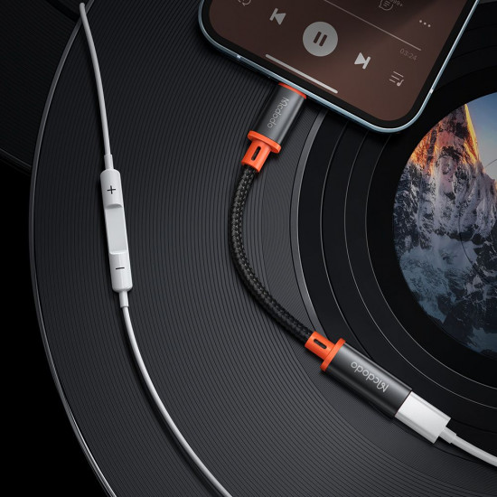 Mcdodo OTG Adapter (CA 1440) Type C to Lightning, 2A, 480Mbps, Audio, Aluminum Alloy, Nylon Black