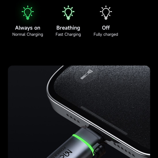 Mcdodo Adapter Auto Power Off (OT 2590) USB C to Lightning, 36W, 3A, 480Mbps, E Mark Chip, Fast Charge, Lanyard Black