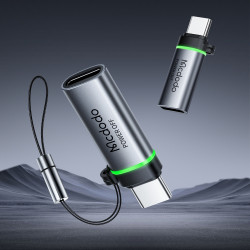 Mcdodo Adapter Auto Power Off (OT 6010) Lightning to Type C, 60W, 3A, 480Mbps, Charging & Data Sync, with Lanyard Black