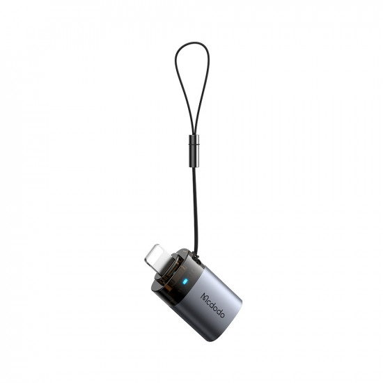 Mcdodo OTG Adapter (OT 7390) USB to Lightning, Aluminium Alloy, Charging&Data Sync, with Indicator Light, Lanyard Black