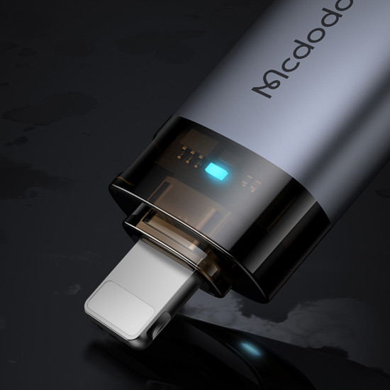 Mcdodo OTG Adapter (OT 7390) USB to Lightning, Aluminium Alloy, Charging&Data Sync, with Indicator Light, Lanyard Black