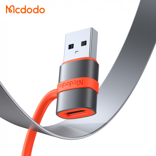 Mcdodo Adapter (OT 3800) with Silicone Hook, Aluminium Alloy, Type C to USB 3.0, 5Gbps, Portable Design, Plug&Play Grey