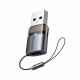 Mcdodo OTG Adapter (OT 7580) Type C to USB3.0, Aluminium Alloy, Charging&Data Sync, with Indicator Light, Lanyard Black