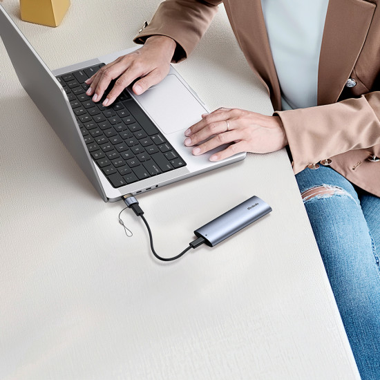 Mcdodo OTG Adapter (OT 7580) Type C to USB3.0, Aluminium Alloy, Charging&Data Sync, with Indicator Light, Lanyard Black