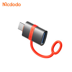 Mcdodo Adapter (OT 3810) with Silicone Hook, Aluminium Alloy, USB to Type C, 5Gbps, Portable Design, Plug&Play Grey