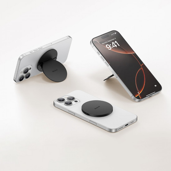 Mcdodo Foldable Magnetic Phone Stand (MR 7910) with Multi Angle Support, Leather Black Mcdodo Foldable Magnetic Phone Stand (MR 7910) with Multi Angle Support, Leather Black