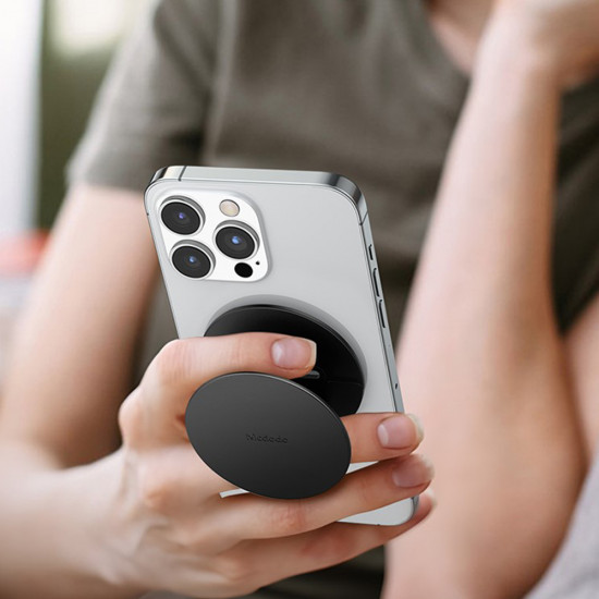 Mcdodo Foldable Magnetic Phone Stand (MR 7910) with Multi Angle Support, Leather Black Mcdodo Foldable Magnetic Phone Stand (MR 7910) with Multi Angle Support, Leather Black