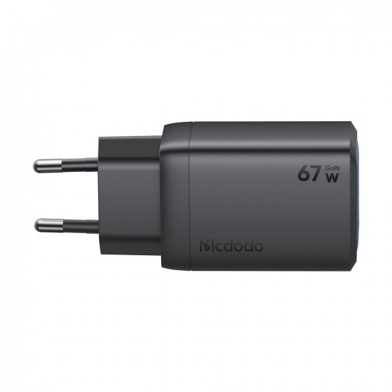 Mcdodo Wall Charger Gana Mini Series (CH 0970) 2x USB C, 1x USB A, 67W, GaN Technology Black