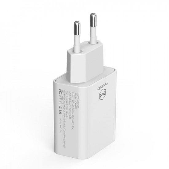 Mcdodo Wall Charger Special Offer Series (CH 6721) Cable Included, 2x USB A, 2.4A, Multiple Protection, 1m White