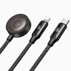 Mcdodo 3in1 Data Cable O Series (CA 4940) USB C to Lightning/USB C/Wireless Charger Apple Watch, 100W, 1.2m Black