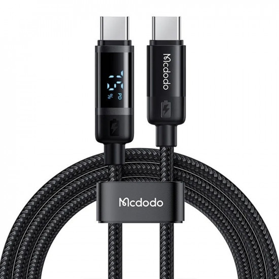 Mcdodo Data Cable BAT Series (CA 5780) USB C to USB C, 60W, Digital Display, 1.2m Black Mcdodo Data Cable BAT Series (CA 5780) USB C to USB C, 60W, Digital Display, 1.2m Black