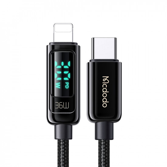 Mcdodo Data Cable (CA 8810) USB C to Lightning, 36W, Digital Display, 1.2m Black