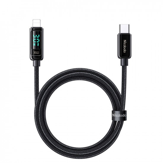 Mcdodo Data Cable (CA 8810) USB C to Lightning, 36W, Digital Display, 1.2m Black