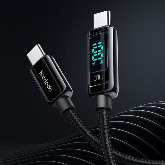 Mcdodo Data Cable (CA 8820) USB C to USB C, 100W, Digital Display, 1.2m Black