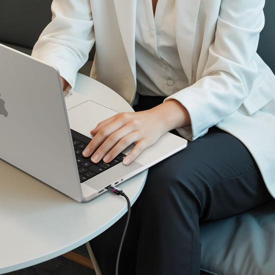 Mcdodo Data Cable (CA 8200) with 7 Colorful Lights, USB C to USB C, 100W, 5A, 1.2m Black