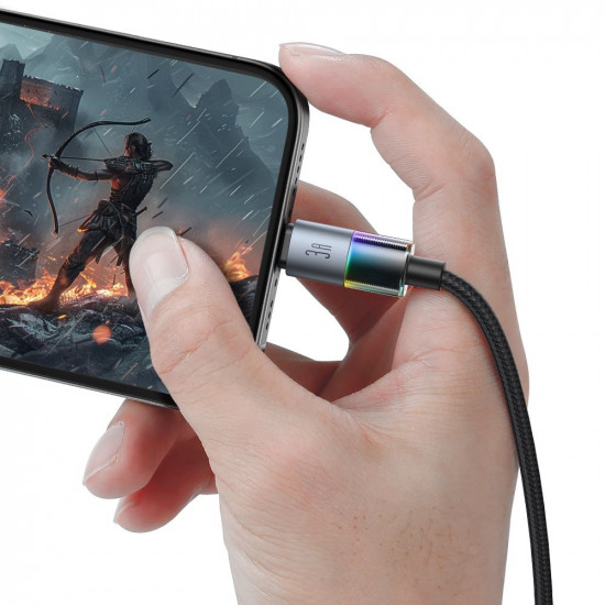 Mcdodo Data Cable (CA 8170) with Colorful Lights, USB A to Lightning, 3A, 1.2m Black