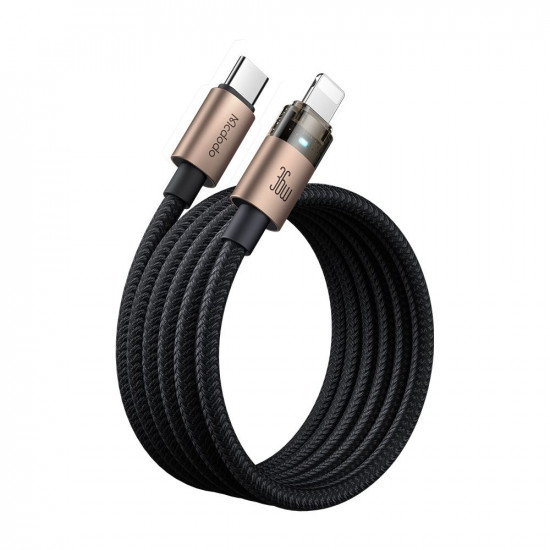 Mcdodo Data Cable (CA 6941) with Charging Light, USB C to Lightning, Transparent Cable, 36W, 1.2m Desert Gold