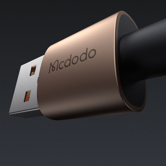 Mcdodo Data Cable (CA 6891) with Charging Light, USB C to USB A, Transparent Cable, 6A, 1.2m Desert Gold