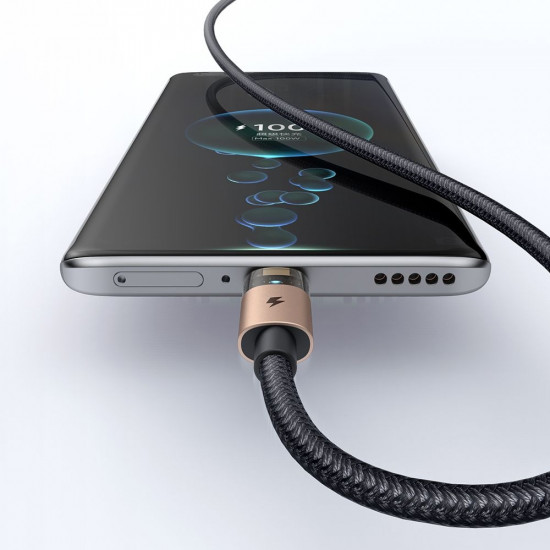 Mcdodo Data Cable (CA 6891) with Charging Light, USB C to USB A, Transparent Cable, 6A, 1.2m Desert Gold