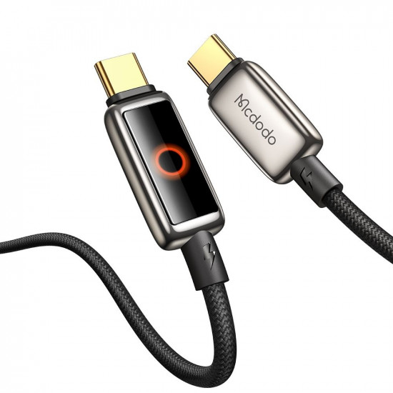 Mcdodo Data Cable (CA 6680) with Breathing Light LED Display, USB C to USB C, Auto Power Off, 100W, 1.2m Black