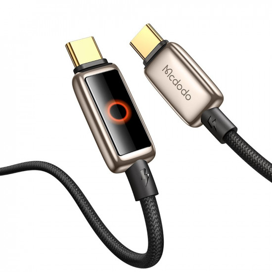 Mcdodo Data Cable (CA 6681) with Breathing Light LED Display, USB C to USB C, Auto Power Off, 100W, 1.2m Desert Gold