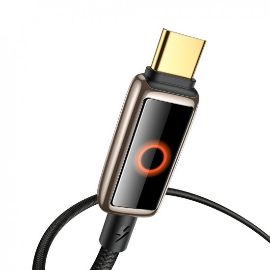 Mcdodo Data Cable (CA 6681) with Breathing Light LED Display, USB C to USB C, Auto Power Off, 100W, 1.2m Desert Gold
