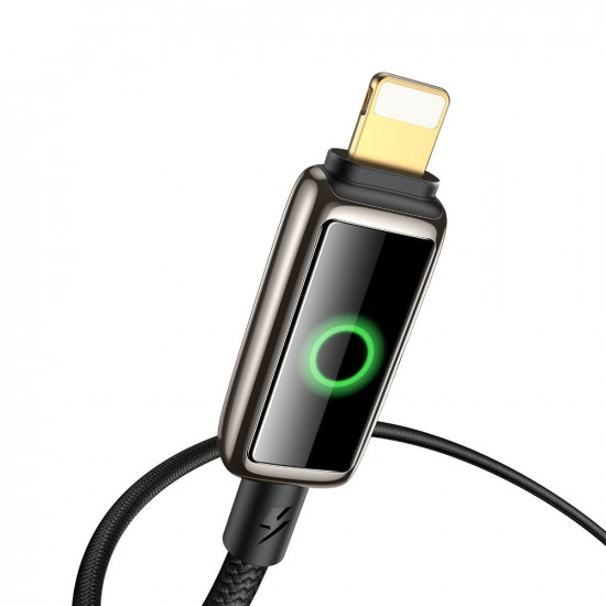 Mcdodo Data Cable (CA 6590) with Breathing Light LED Display, USB A to Lightning, Auto Power Off, 3A, 1.2m Black