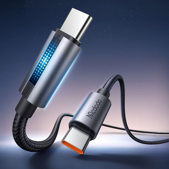 Mcdodo Data Cable (CA 5740) with Breathing Light, USB C to USB C, 100W, 5A, 1.2m Black Mcdodo Data Cable (CA 5740) with Breathing Light, USB C to USB C, 100W, 5A, 1.2m Black