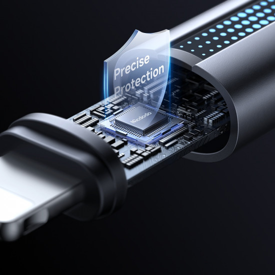 Mcdodo Data Cable (CA 5710) with Breathing Light, USB C to Lightning, 36W, 3A, 1.2m Black Mcdodo Data Cable (CA 5710) with Breathing Light, USB C to Lightning, 36W, 3A, 1.2m Black