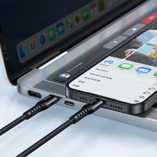 Mcdodo Data Cable (CA 5641) Type C to Type C, Nylon Braided, Aluminum Alloy, PD60W, 1m Black