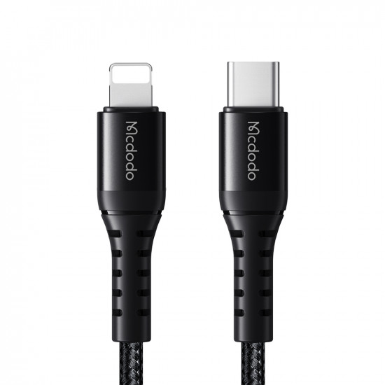 Mcdodo Data Cable (CA 5631) Type C to Lightning, Nylon Braided, Aluminum Alloy, PD36W, 1m Black