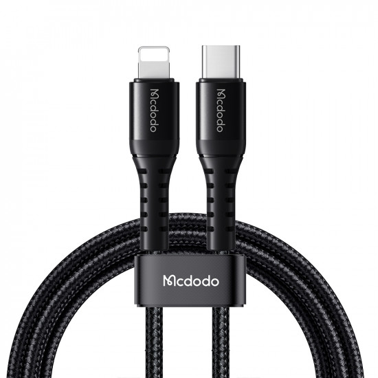 Mcdodo Data Cable (CA 5631) Type C to Lightning, Nylon Braided, Aluminum Alloy, PD36W, 1m Black