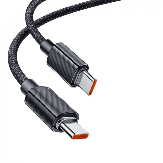 Mcdodo Data Cable (CA 3670) Type C to Type C, Transparent Design, 100W, 5A, 1.2m Black