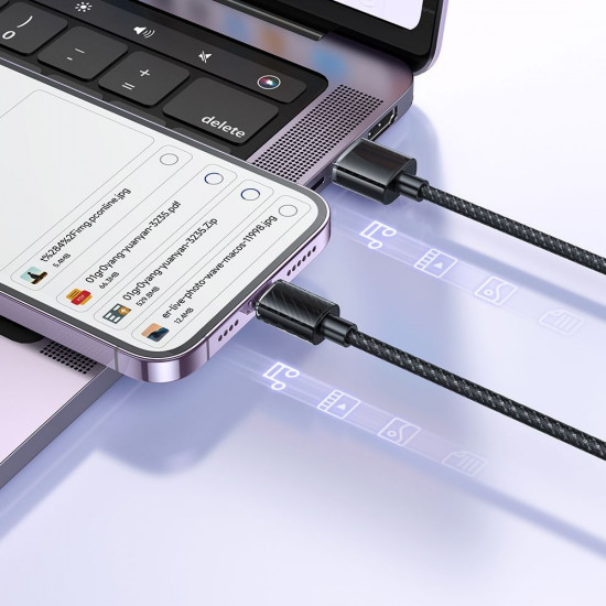 Mcdodo Data Cable (CA 3640) USB to Lightning, Transparent Design, 3A, 1.2m Black