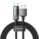Mcdodo Data Cable (CA 3630) Type C to USB A, 6A Digital Display, Auto Power Off, Transparent Design, 1.2m Black