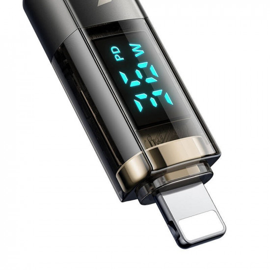 Mcdodo Data Cable (CA 3600) Type C to Lightning, 36W, Digital Display, Auto Power Off, Transparent Design, 1.2m Black Mcdodo Data Cable (CA 3600) Type C to Lightning, 36W, Digital Display, Auto Power Off, Transparent Design, 1.2m Black