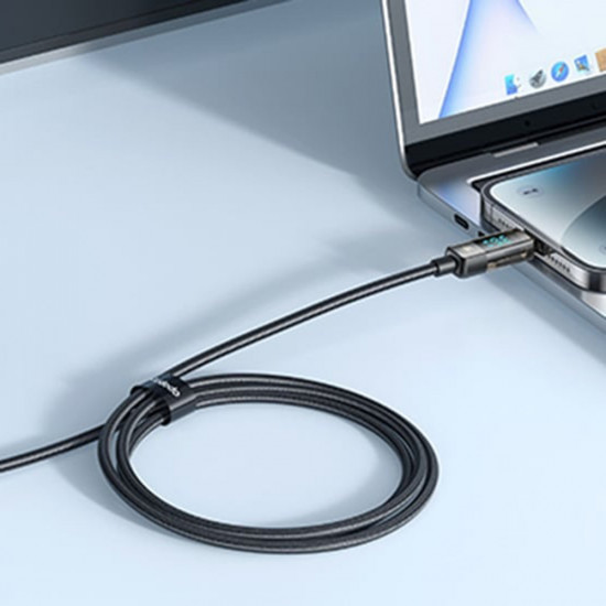 Mcdodo Data Cable (CA 3600) Type C to Lightning, 36W, Digital Display, Auto Power Off, Transparent Design, 1.2m Black Mcdodo Data Cable (CA 3600) Type C to Lightning, 36W, Digital Display, Auto Power Off, Transparent Design, 1.2m Black