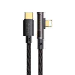 Mcdodo Data Cable (CA 3390) USB C to Lightning, 90 Degree Design, 36W, Transparent Design, 1.2m Black