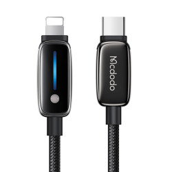 Mcdodo Data Cable (CA 0050) with Auto Brightness Adjustment, USB C to Lightning, 36W, 1.2m Black