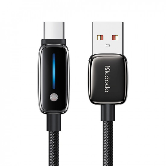 Mcdodo Data Cable (CA 0020) with Auto Brightness Adjustment, USB A to USB C, 6A, 1.2m Black