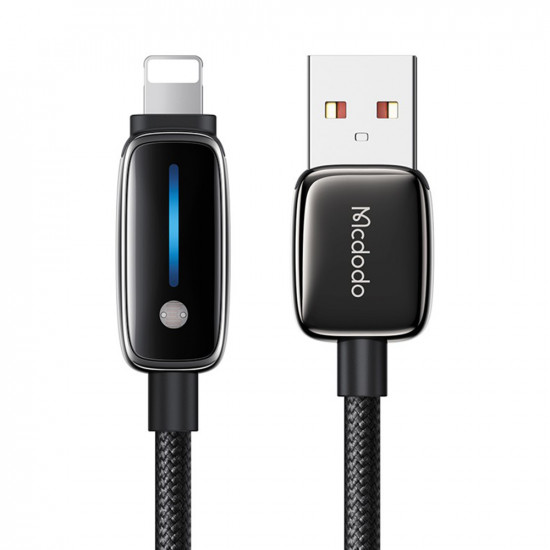 Mcdodo Data Cable (CA 0010) with Auto Brightness Adjustment, USB A to Lightning, 3A, 1.2m Black