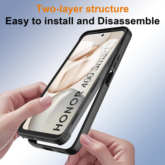 Techsuit ColorVerse 360 Series + Screen Protector Honor 400 Smart 5G / 400 Smart 4G / X7d 4G Black