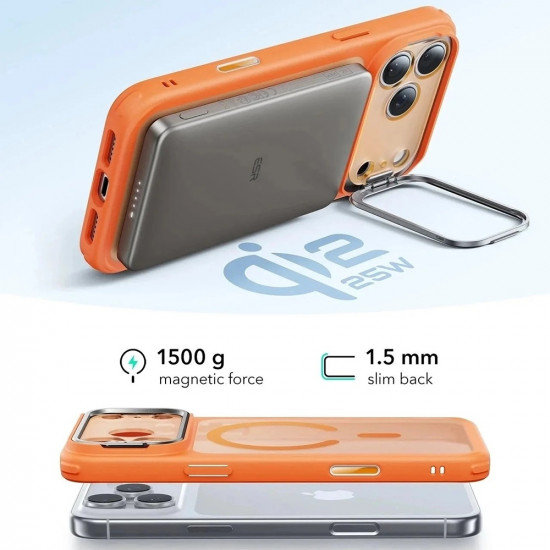 ESR Classic Hybrid HaloLock Kickstand iPhone 17 Pro Frosted Orange